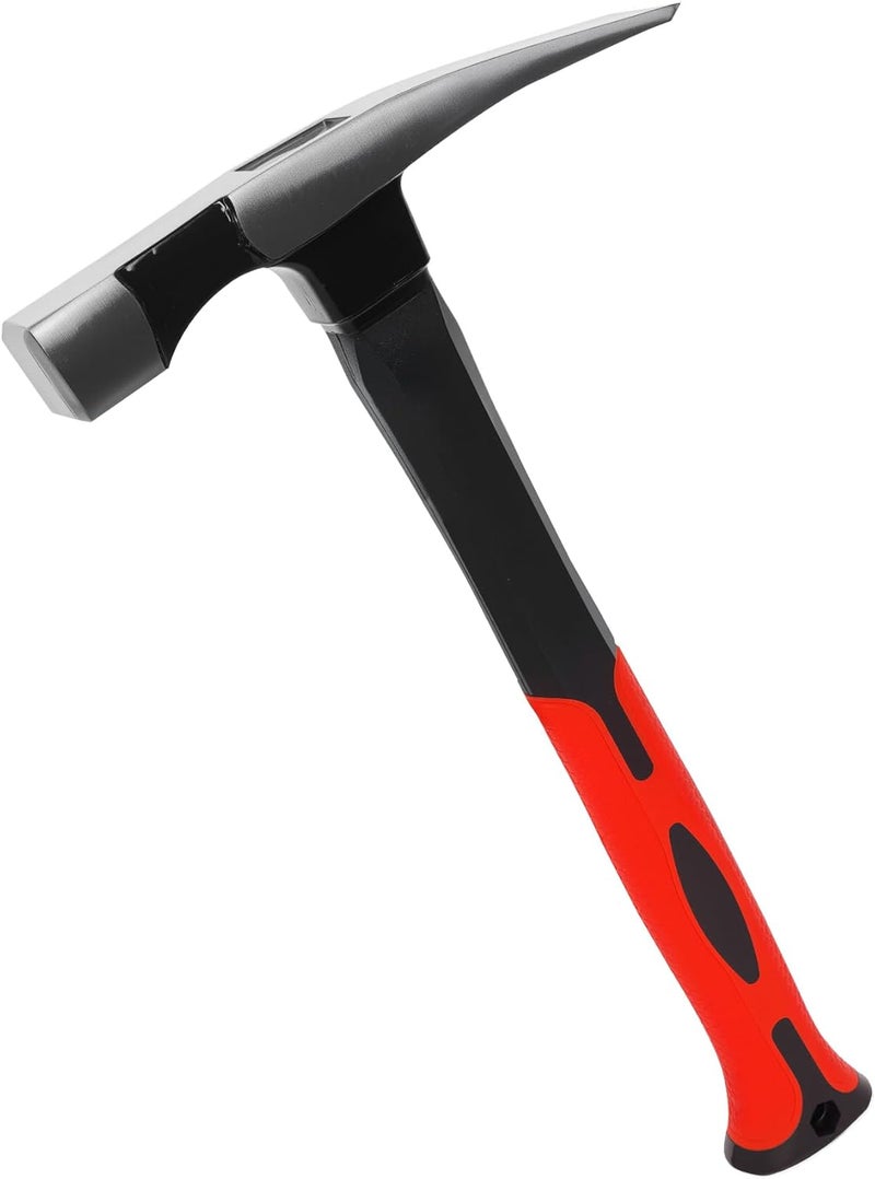 DESHIL Bricklayer's Hammer Mason's Hammer - 16 oz Masonry Tool with Forged Steel Construction & Shock-Absorbing Grip - Image 1